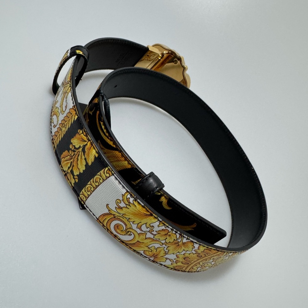 Versace Medusa Buckle Gold Belt Multi Black Gold Women’s Size 75cm/30in - Picture 6 of 6